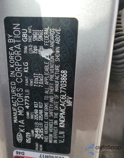 2020 Kia Sportage Lx from USA, damaged, VIN KNDPMCAC6L7703868